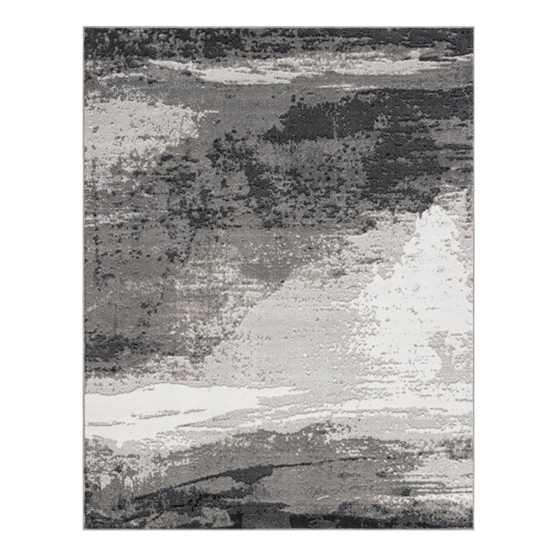 Tapis Ivy Bronx Glomma Nathanyl noir, Rectangle 7 pi 10 po x 10 pi