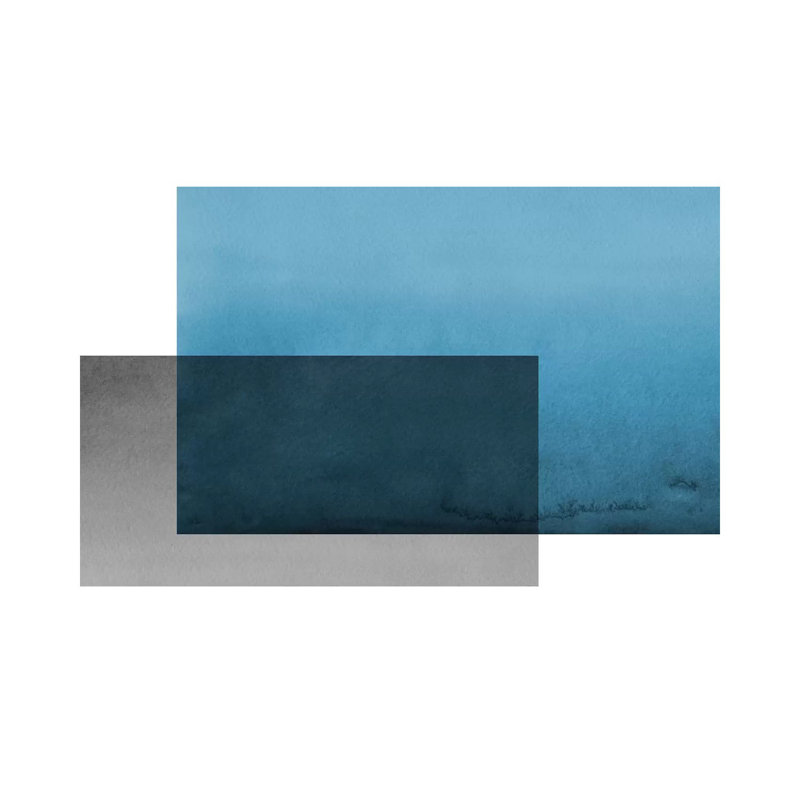 Impression sur toile tendue sur fond bleu-gris, H 12 po x l 18 po x 1,5 po
