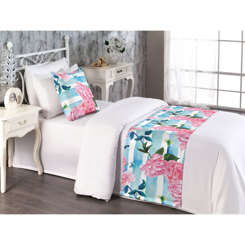 Ensemble de chemin de lit Ambesonne Roses, Lit simple