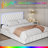 Athanasius Modern LED Platform Bed, PU Upholstered Bed with Storage Drawers, RGB Lighting & Music Sync, Adjustable Headboard, No Box Spring Needed, Easy Assembly-1348519638-1356800841