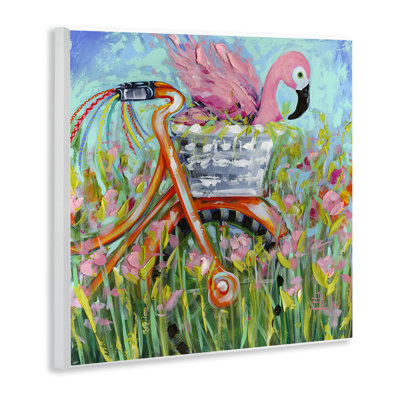 Flamingo's Free Bicycle Ride Wall Plaque, design by Estelle Grengs