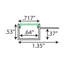 3.3Ft Drywall Aluminum LED Channel 3-Pack, End Profile, 5/7" (Nominal) Channel Width, End Caps And 1 Frosted Lens Included