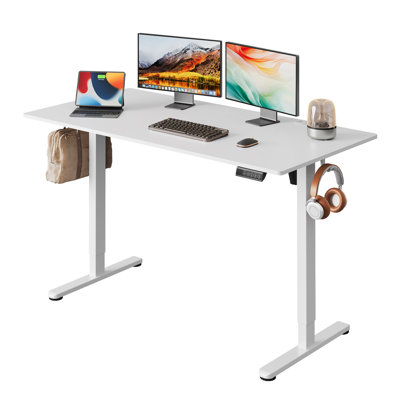 Bureau debout Ashwina de 55 po x 28 po, bureau debout électrique sans soudure, bureau d'ordinateur de bureau à hauteur réglable, bureau à 3 positions pré-réglées pour la maison et le bureau