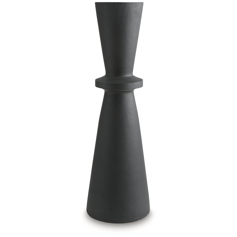 Black Hourglass Textured Plastic Floor Vase