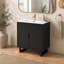 Meuble-lavabo noir de 76,5 cm avec lavabo en résine-408219154