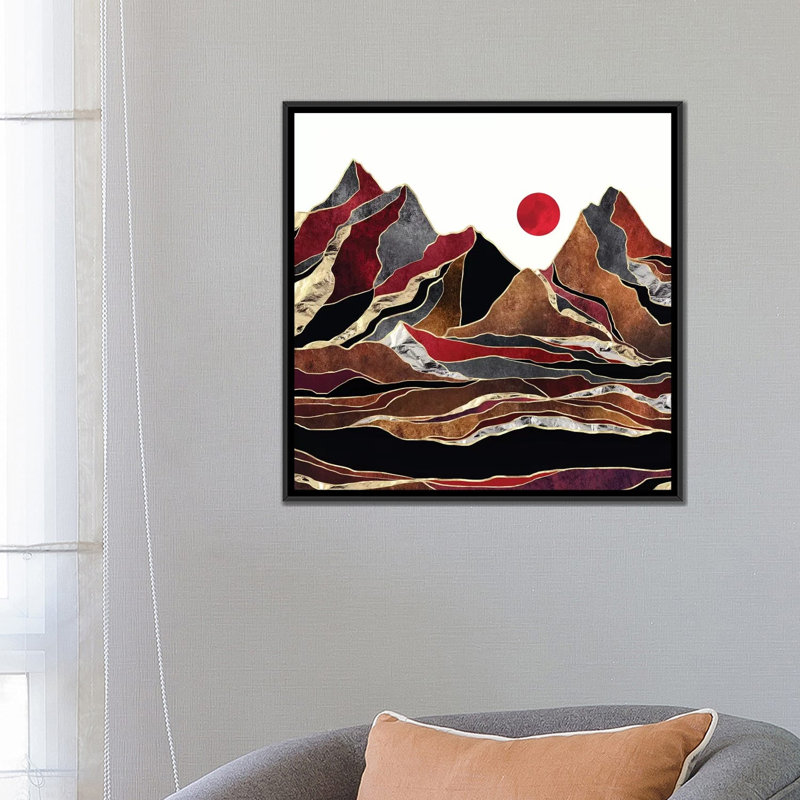 «Copper Vista», reproduction d'impression, H 26 po x l 26 po x P 1,5 po, Pas de tapis, Toile avec cadre noir