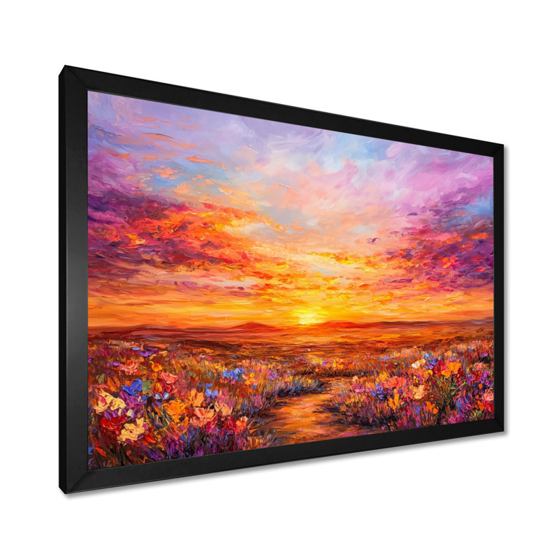El Paso Sunset I - Texas, art mural, Reproduction encadrée d'une seule photo sans pass, Noir, H 12 po x l 20 po