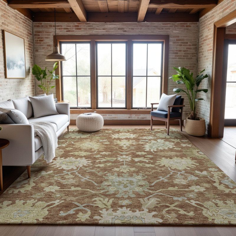 Premium Machine Washable Gurubaksh AMF1150 Global Rug, Rectangle 9 pi x 12 pi