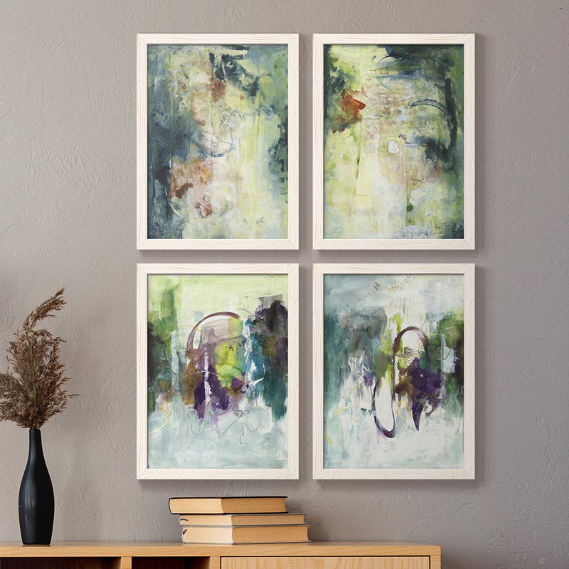 Nature's Elements I - 4 Piece Single Picture Frame Print on Canvas, 24" H x 72" W x 1.5" D, White