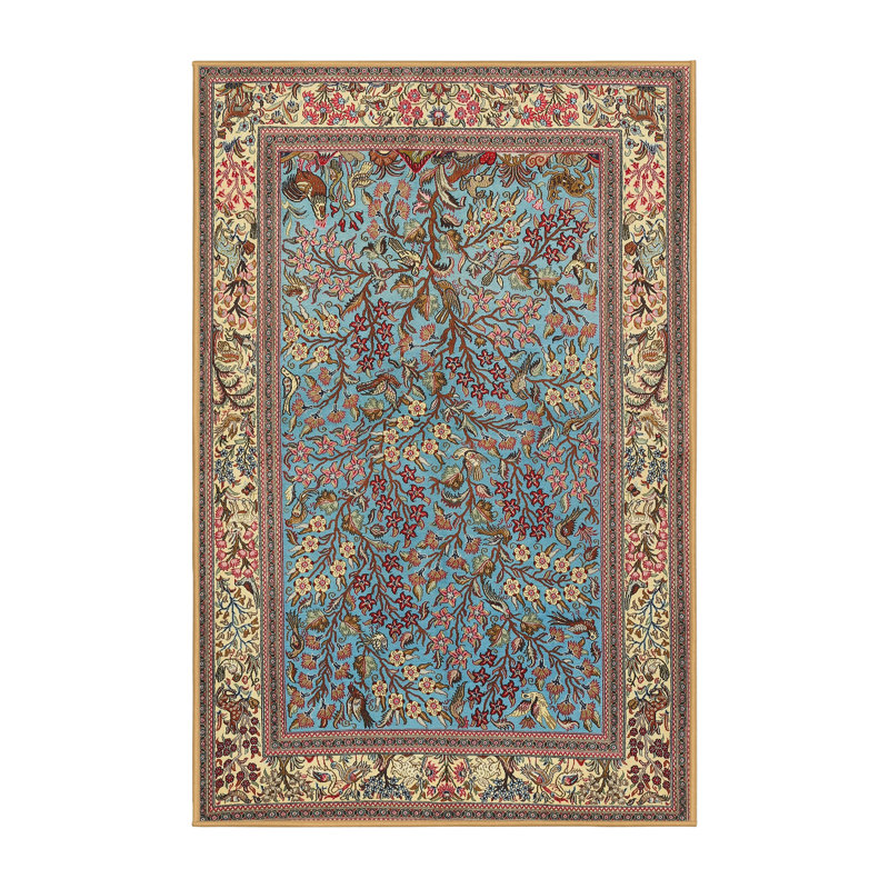 Tapis traditionnel lavable à la machine 2198, Rectangle 7 pi x 9 pi