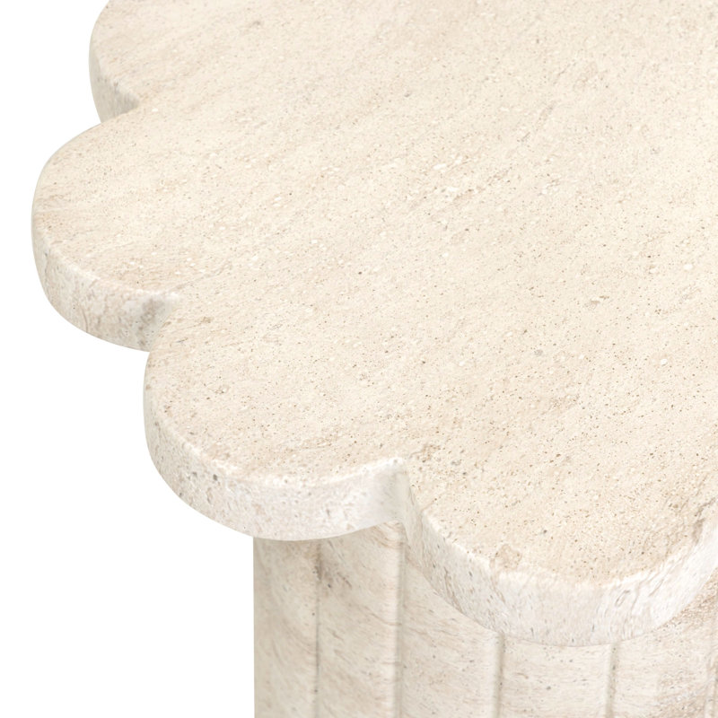 Table d'appoint Blossom Faux Travertine