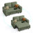 Sherry 56" Upholstered Modular Loveseat Sofa Bed With USB Charging & Cup Holders-1917066962
