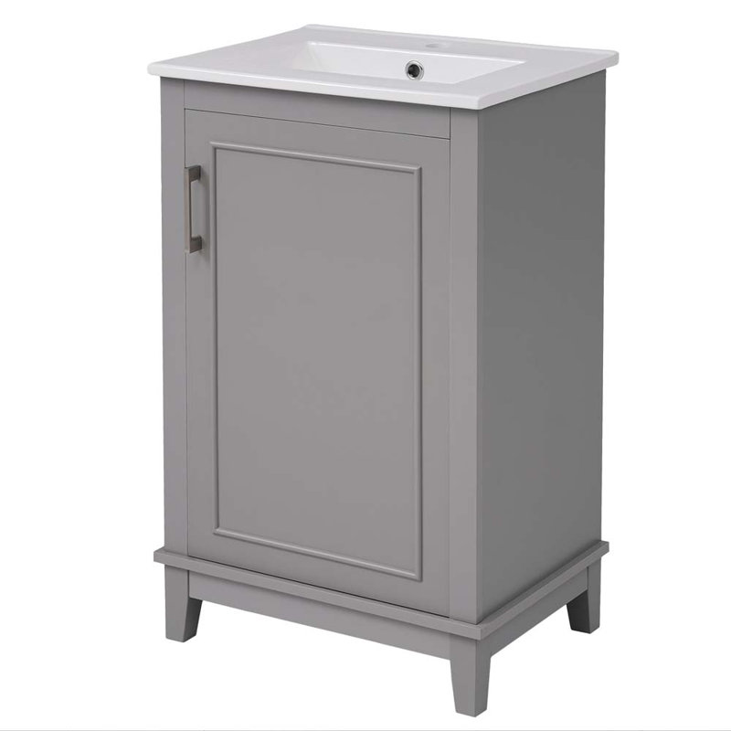 Meuble-lavabo simple 15,5 po avec comptoir, Gris