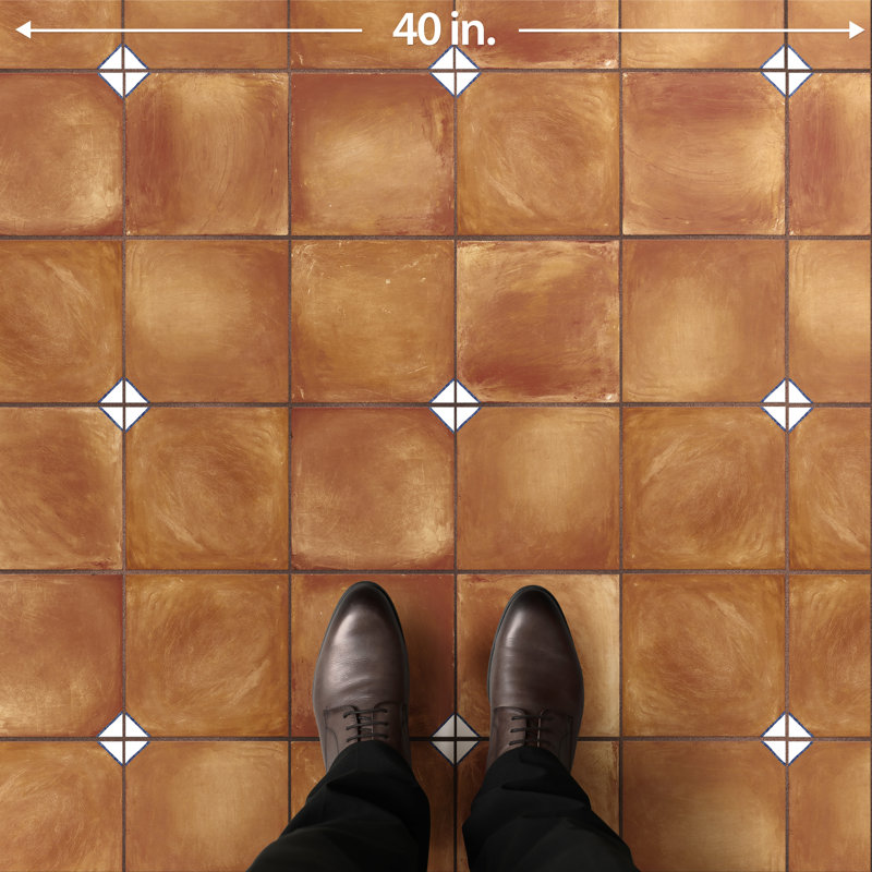 Sentier 7.88" x 7.88" Porcelain Spanish Wall & Floor Tile, Brown/Blue