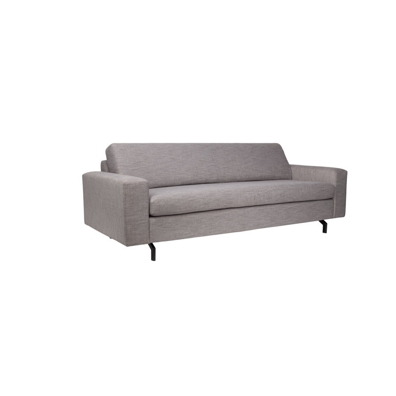 Canapé à accoudoirs carrés 80 po Jean, Mélange de polyester gris
