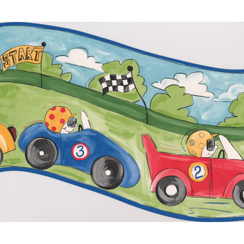 Voiture de course Arles sur une large bordure murale ondulée