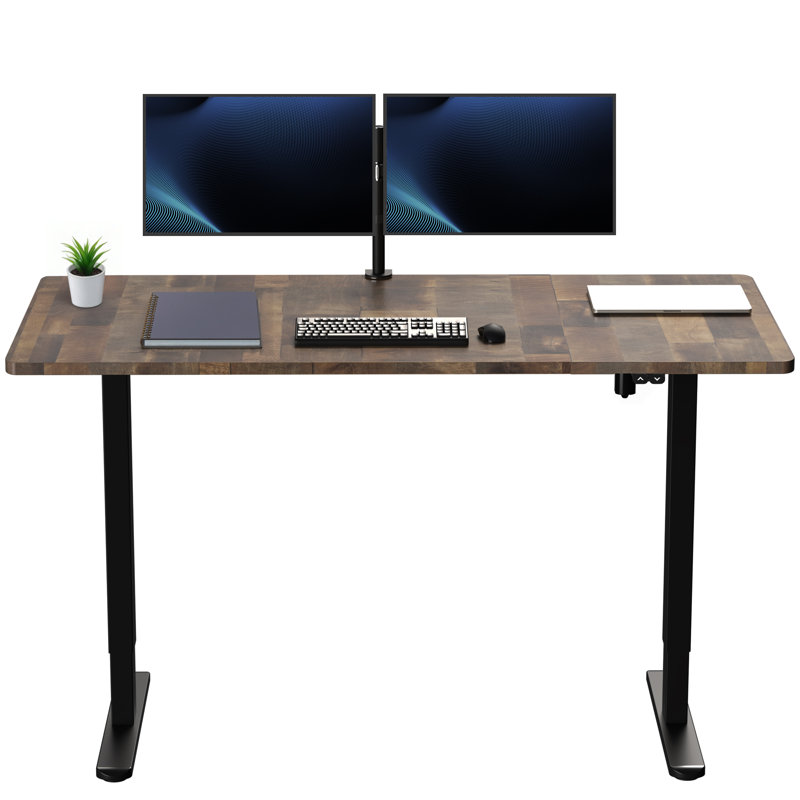 Bureau debout électrique Vivo, Bois recyclé, L 59 po, Noir