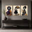 «Gothic Skeleton Girls With Pumpkins», ensemble de 3 toiles murales d'Halloween-1963766282
