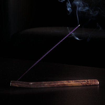 HG Global Hosley 10.5-Inch Long Incense Stick Holder Hand-Carved for Serenity - Ash Tray and Incense Burner for Aesthetic Elegance for Relaxation and Meditation
