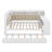 Full Size Wooden Daybed With Trundle And LED Light, Shelves And Charging Station, L-Shaped Daybed With Desk-1285538505