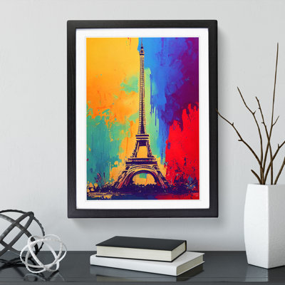 Eiffel Tower Paint Splash No.4 1 Piece Single Picture Frame Wall Art