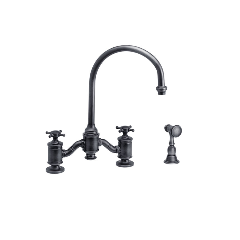 Hampton Bridge Faucet - Cross Handles, Matte Black