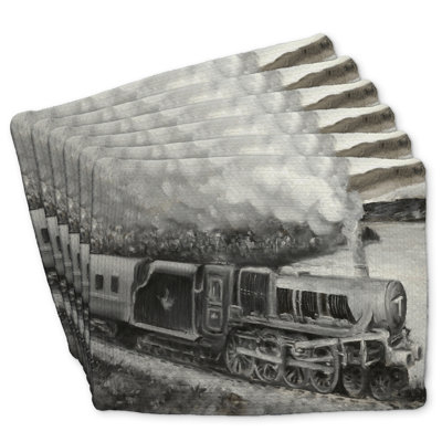 Vintage Locomotive Braided Polyester Placemats | Set of 6