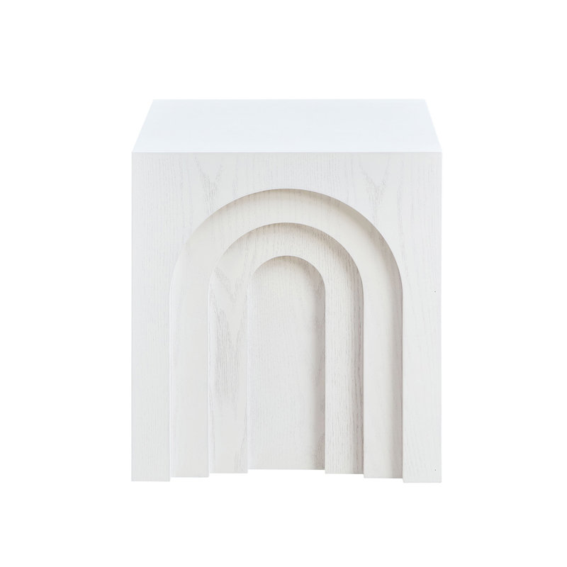 Table d'appoint carrée 15,74 po, Blanc