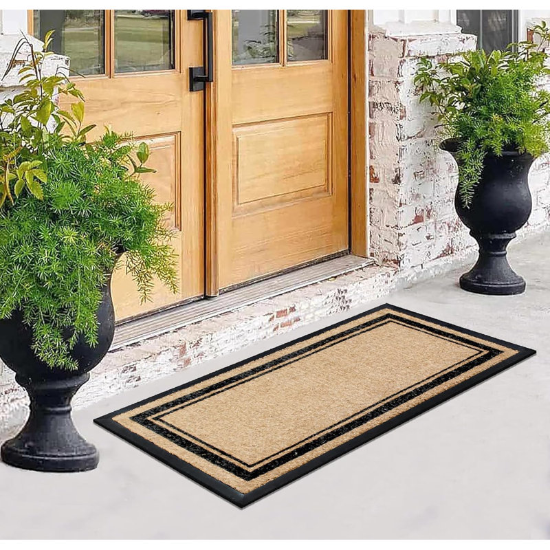 Grand tapis de porte en coir naturel et caoutchouc Cannizzaro