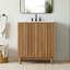 Meuble-lavabo traditionnel de 76 cm avec lavabo en céramique et armoire en MDF