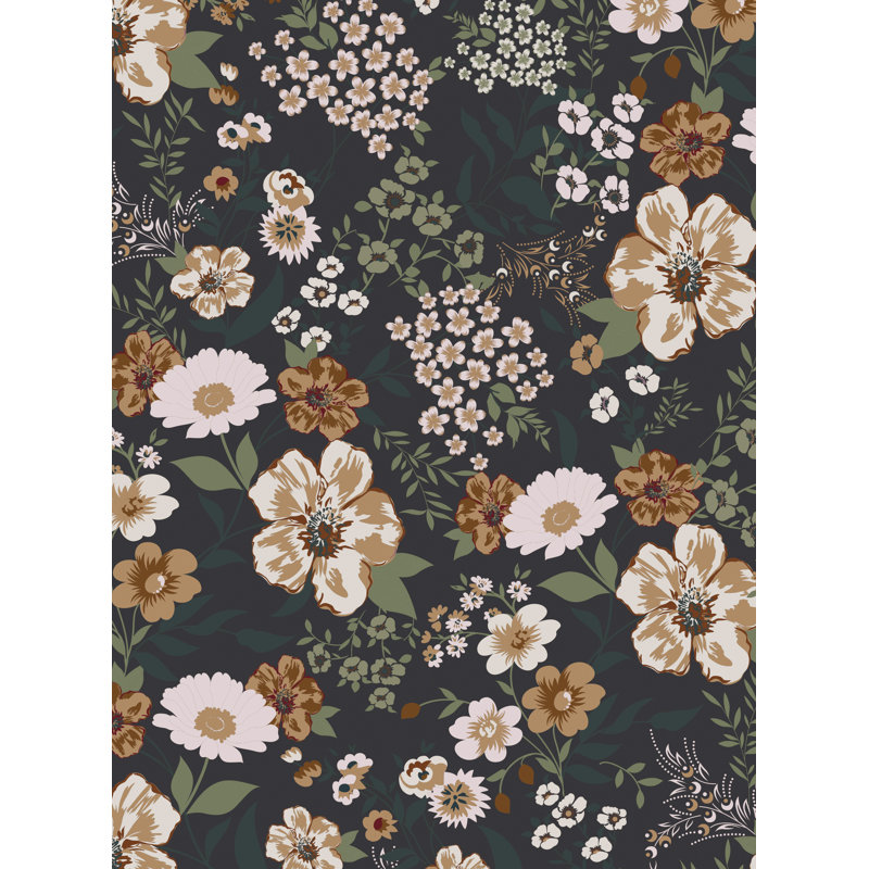 Papier peint adhésif Earthy Botanics, Clair