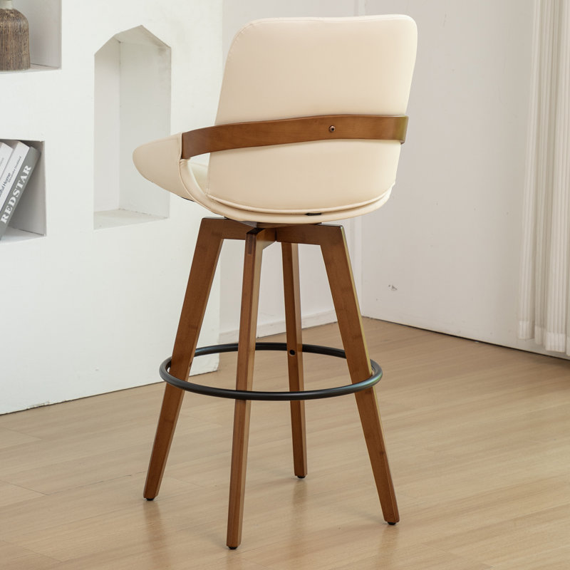 Upholstered Counter Stool, Bar Stool (74.9cm Seat Height), Beige, 4
