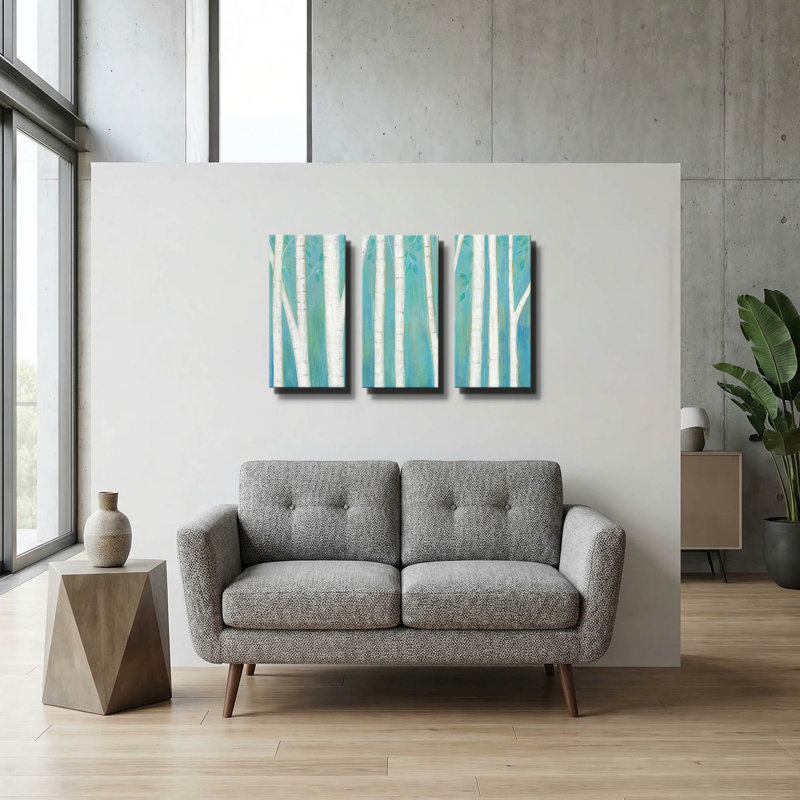 « Bois printanier » de Melissa Averinos, triptyque mural, 91,4 cm x 61 cm, 78"x34"