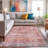 Labarbera Machine Washable Red/Gray Non-Slip Backing Area Rug-1282707954