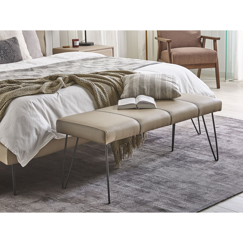 Margie Upholstered Bench, Beige