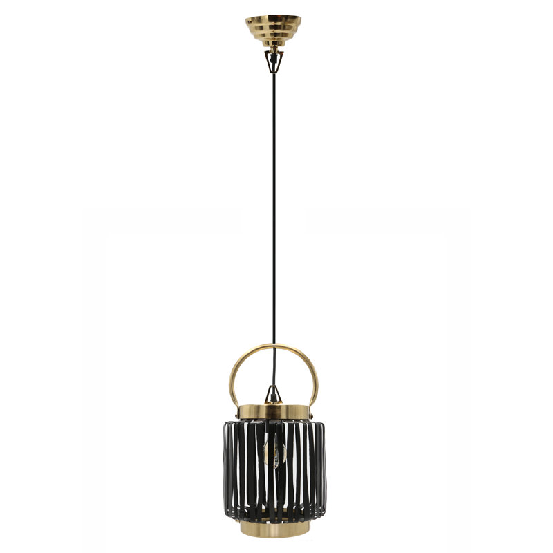 8.5"W Ford Lantern 1-Light Metal Pendant
