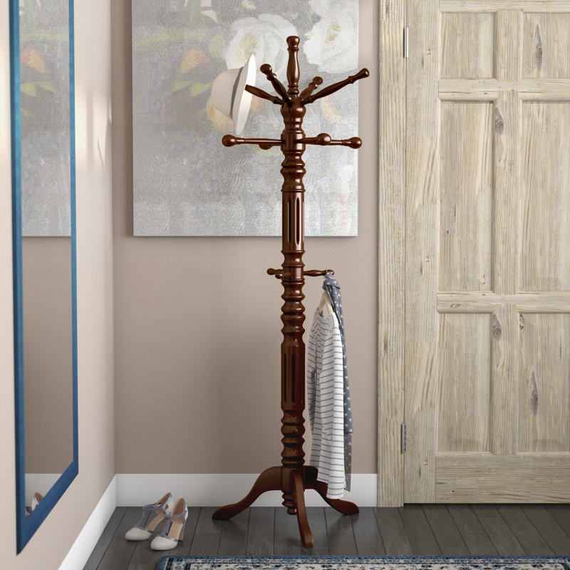 Vannoy Freestanding Coat Rack, Dark Cherry