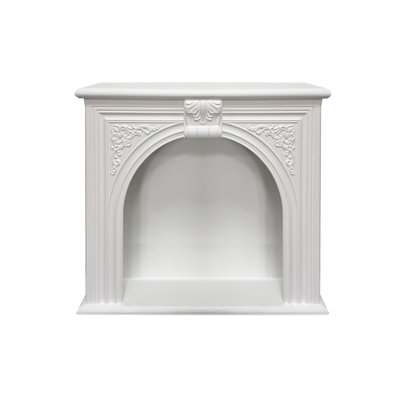 White Manufactured Wood Freestanding Fireplace