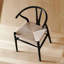 Chaise d'appoint noire à dossier solide (ensemble de 2)