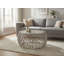 Round Silver Aluminium Coffee Table