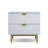 Chittum Night Stand With 2 Drawers In White & Gold Finish