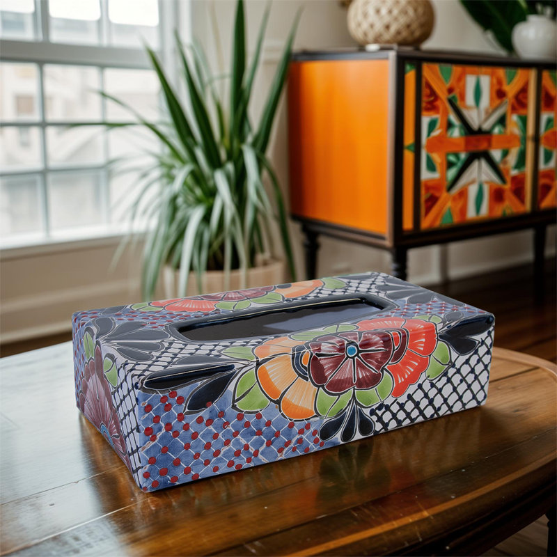 Talavera Tissue Box Cover Rectangular