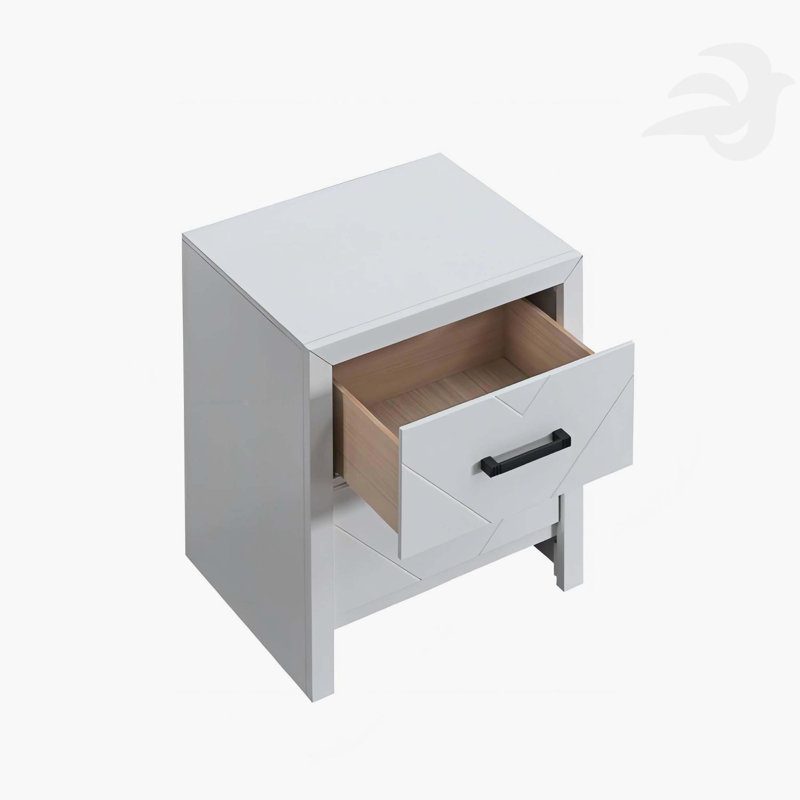 2 Drawer Nightstand White, White