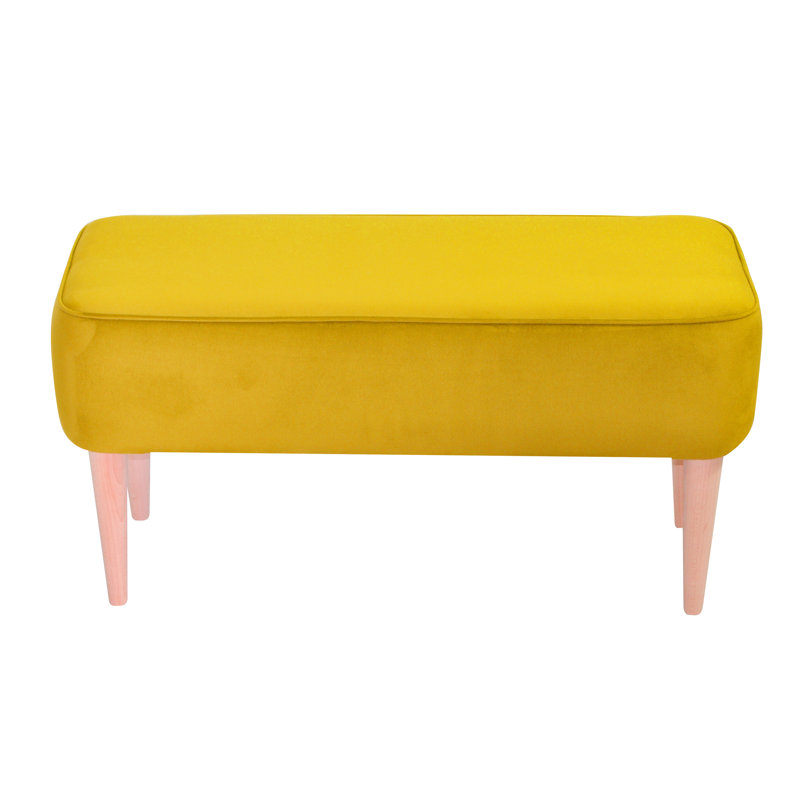 Milo Upholstered Bench, Yellow, Natural