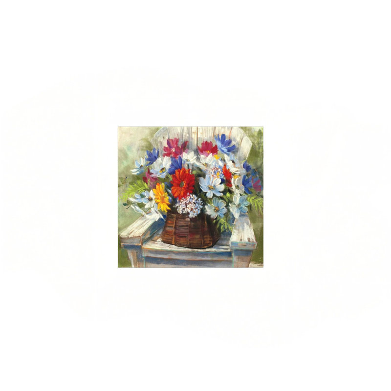 Adirondack Bouquet Green Colorful Wall Art Decor,24" X 24"