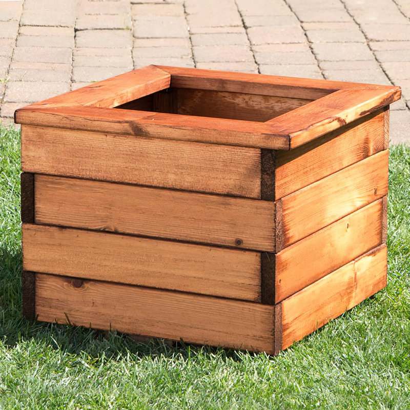 Scandinavian Redwood Handmade Wood Planter Box, 31.5cm H x 41.5cm  W x 41cm D