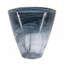 Vase en verre noir 9,3 x 4,7 x 9,3 po avec bordure dorée