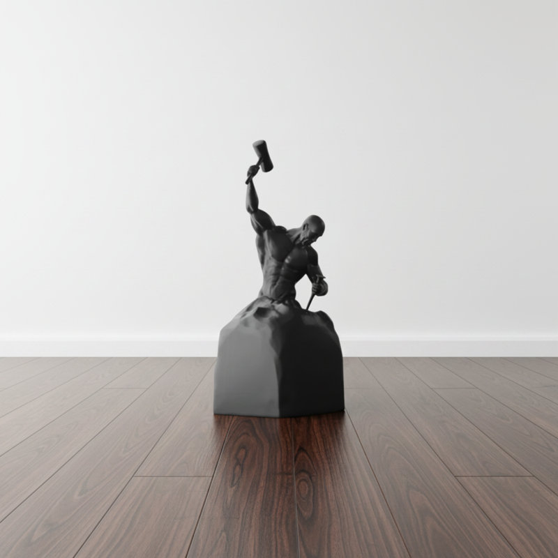 Self Sculpting Self Made Character Statue, Black