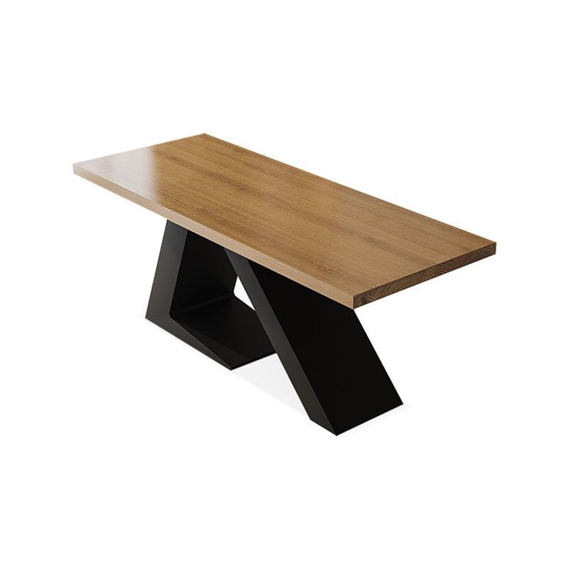 Rectangular Solid Wood+Iron desks, Brown, 29.53" H x 70.87" W x 27.56" D