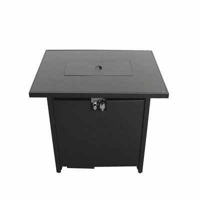 Foyer de table extérieur en acier de 25 po x l 42 po avec couvercle